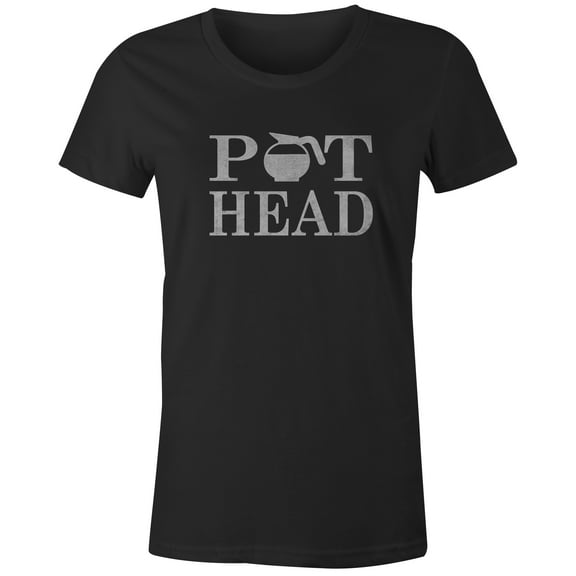 9 Crowns Tees Pot Head Coffee Lover's Funny Coffee Pot T-Shirt-Mens (Juniors Black, X-Small)