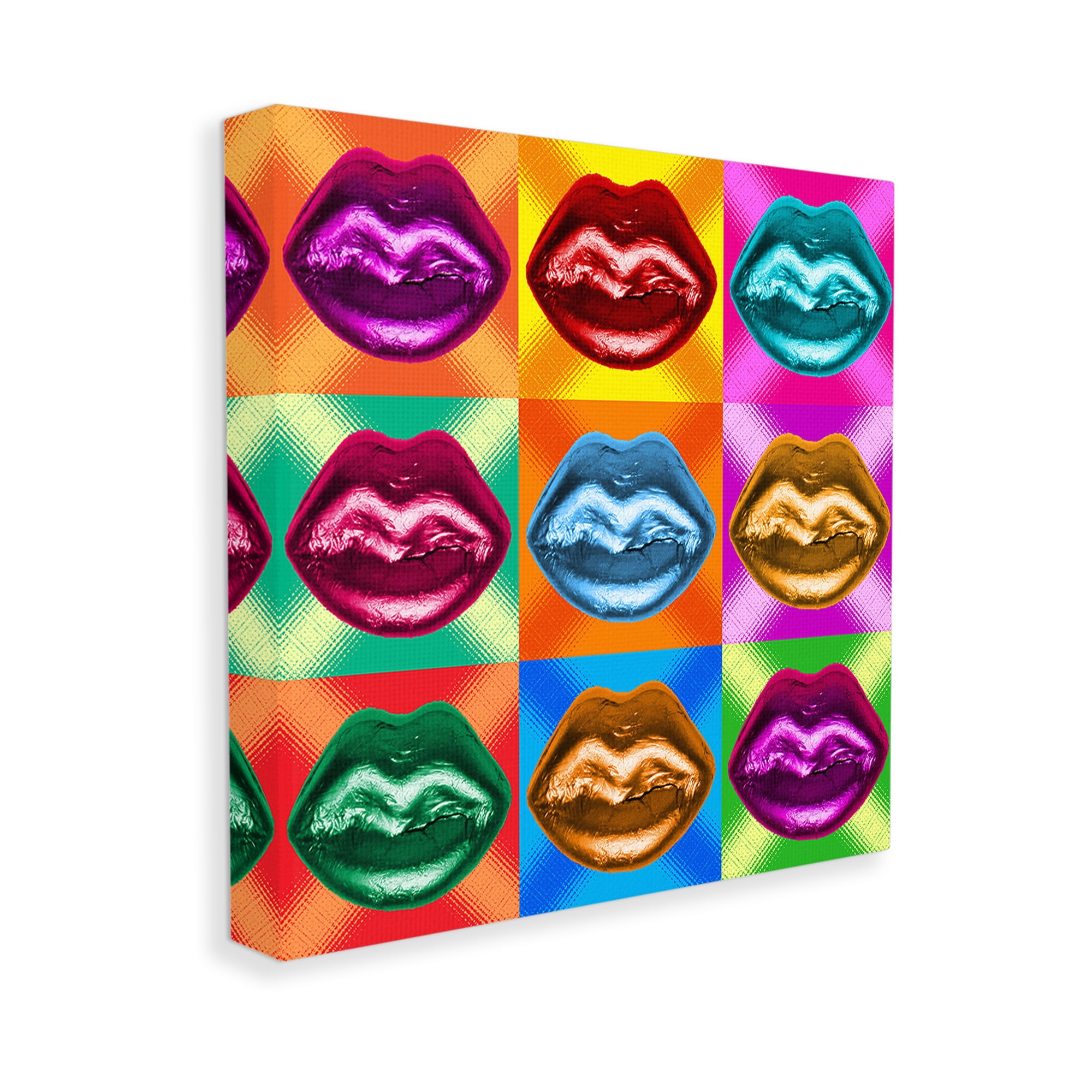 Stupell Industries Vivid Lips Abstraction Abstract Painting Gallery Wrapped Canvas Art Print Wall Art, 36 x 36