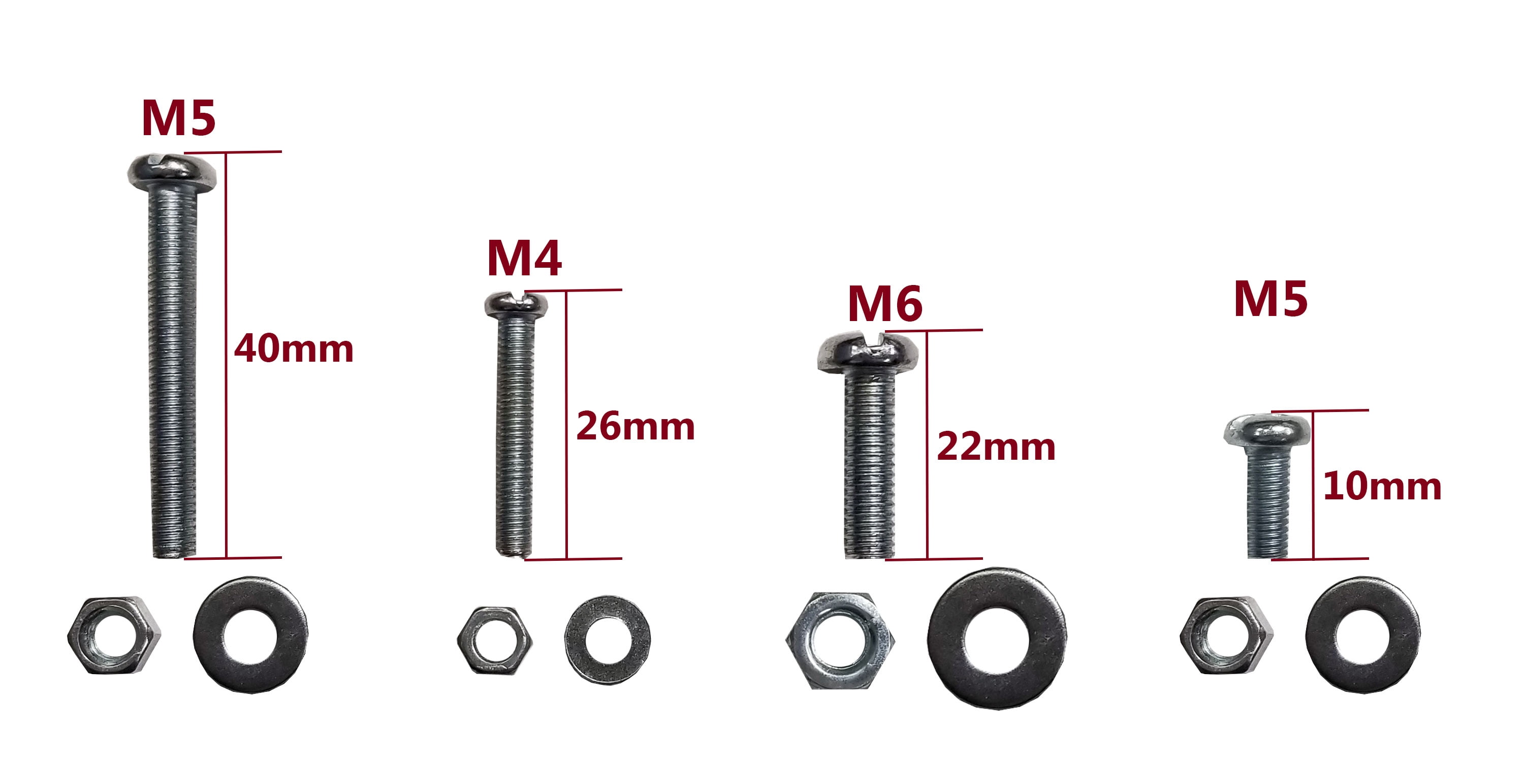 Screw, Nut, Washer Bolt Set, Screwdriver Tool Needed, Variety of Sizes, 240  Pieces 