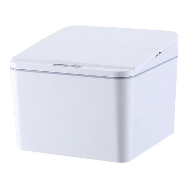 Basurero automático sin contacto, contenedor de basura, contenedor de residuos aleatorios, capacidad inteligente Blanco 4L