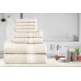 thumbnail image 3 of Adobella 8-Piece Bath Towel Set, Premium Combed Cotton, Cream Ivory (Set of 8), 3 of 3