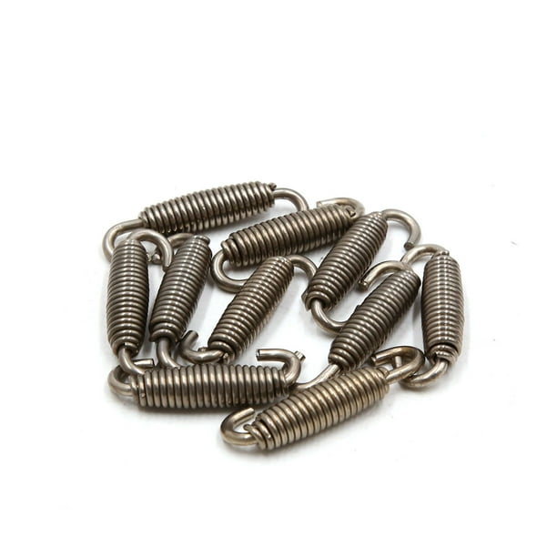 10pcs Silver Tone Motorcycle Exhaust Pipe Muffler Springs Swivel Hooks