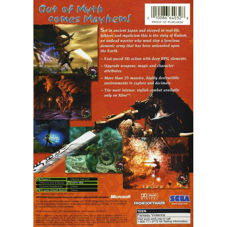 Otogi: Myth of Demons - Xbox - Walmart.com