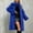 Royal Blue, variant on Women's Faux Fur Jackets & Coats Long Fall Winter Fluffy Open Front Luxury Jacket Turn-Down Collar Warm Overcoat Royal Blue 2XL