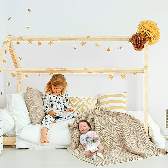 Muñeca Bebé Realista, Cuerpo Suave con Pelo de Mohair, Diseño Lavable, Rasgos Realistas, Juguete de Baño o Decoración Del Hogar, Regalo Perfecto, Tamaño de 40 Cm, Incluye Botella de Agua.