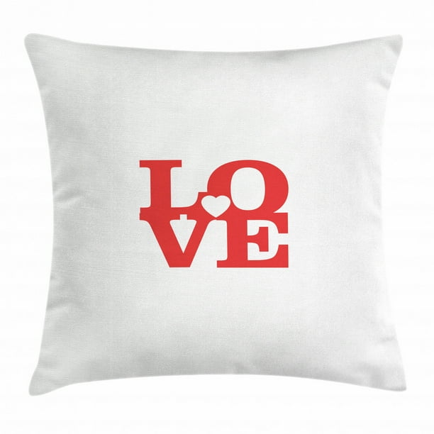 Love Throw Pillow Cushion Cover, Valentines Day Design Romance Themed