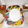 thumbnail image 5 of Homewish Kids Boys Red Truck 4pcs Bed Sheets,Cartoon Car Theme King Sheets,Graffiti Splash Super Cozy Sheet Set,Lightweight Room Decor, 5 of 7