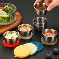 thumbnail image 2 of Yesbay 6 Pcs Sauce Cups with Easy Open Colorful Lids Leak-Proof 40ml Salad Dressing Containers Stainless Steel Snack Cups, 2 of 8
