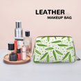 thumbnail image 4 of green Peas funny Makeup Bag, Large Capacity Travel Cosmetic Bag for Women Girls- Travel Toiletry Bag Leather Portable Waterproof Makeup Case Organizer with Handle, 4 of 4