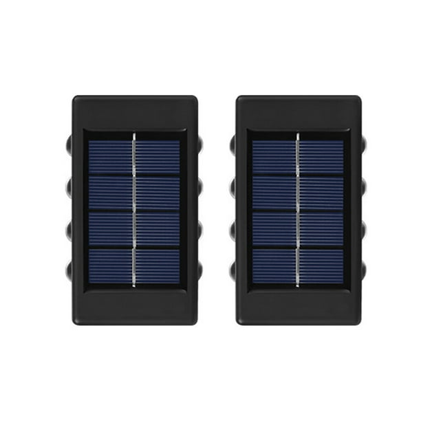 Bearachild 2 piezas patio trasero recargable luz Solar camino pasarela lámpara de pared jardín cubierta luces accesorios de iluminación Iluminación y accesorios 8LED blanco