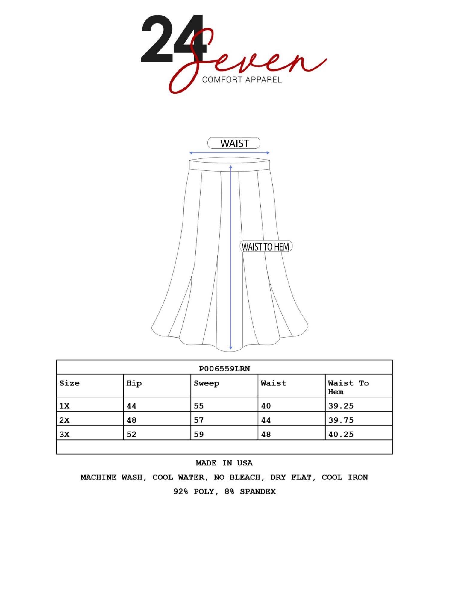24seven Comfort Apparel Plus Size Comfortable Foldover Maxi Skirt