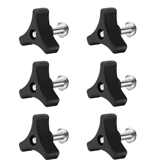 Sekonow 6 Sets Universal Lawn Mower Handle Bolts Knob Nuts, Triangular Handle Fastening Screw Fixing Replacement Parts for Most Lawn Mower
