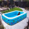 thumbnail image 3 of Durable piscina de natación para la familia Rectangular inflable sobre el piscina de natación para la edad 3 bebés adultos juguete de agua - 262x175x60cm Los 262x175x60cm Sunnimix Piscina inflable de natación, 3 of 8