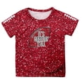 thumbnail image 4 of OOOUM Toddler Girls Short Sleeve T-Shirt Regular Crewneck Glitter Print Tops Modest Fashionable Summer Tees Red 3-4 Years, 4 of 4