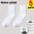 thumbnail image 1 of Disposable Travel Socks for Men Women Washable Compression Socks One Time Portable Compression Cotton Sock for Business Trips white-5pairs, 1 of 6