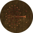 thumbnail image 1 of Ahgly Company Indoor Round Abstract Orange Contemporary Area Rugs, 5' Round, 1 of 1