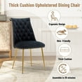thumbnail image 3 of Clihome  Modern Velvet Upholstered Featured Dining Chairs (Set of 2) Black, 3 of 5
