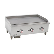 36 in. Commercial Thermostatic Countertop Gas Griddle in Stainless Steel