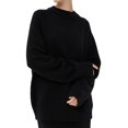 thumbnail image 2 of Women'S Oversized Sweaters Fall Outfits Trendy Crewneck Long Sleeves Knit Fashion Pullover Tops Black S, 2 of 10