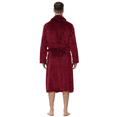 thumbnail image 2 of Enwphrey Men's Robe - Long Fleece Bathrobe with Belt, Soft Plush Fluffy, Warm & Cozy Robes for Men (Wine Red,S-M), 2 of 6