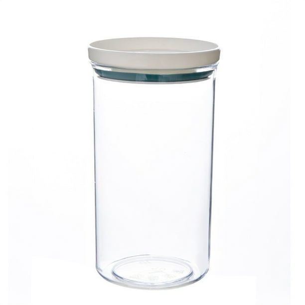 Tarro de plástico transparente con tapa, apto para alimentos, para almacenar cereales