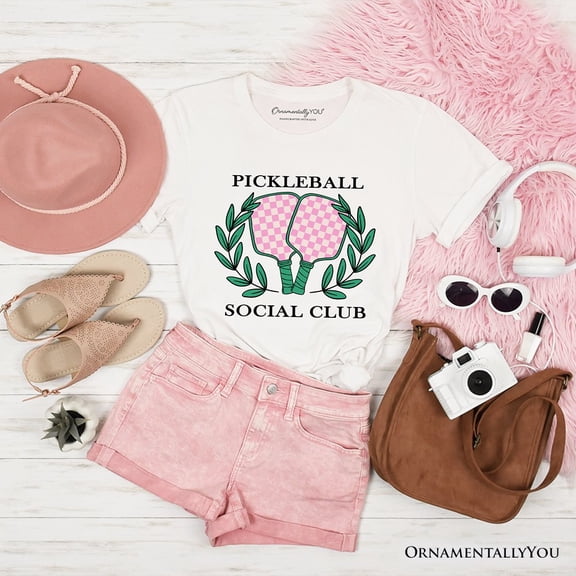 Pickleball Social Club T-Shirt, Cute Retro Girly Sporty Tee