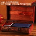 thumbnail image 3 of Osdhezcn Wooden Trunk Faux Leather Handle Carrying Case Portable Storage Container For Jewelry Cosmetics And Collectibles, 3 of 17