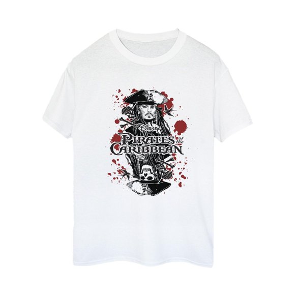 Pirates of the Caribbean Womens Jack Sparrow Cotton Boyfriend T-Shirt