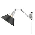 thumbnail image 5 of Yep by Golden Lighting Orwell 1-light Swing Arm Wall Lamp in Chrome and Matte Black shade, 5 of 5