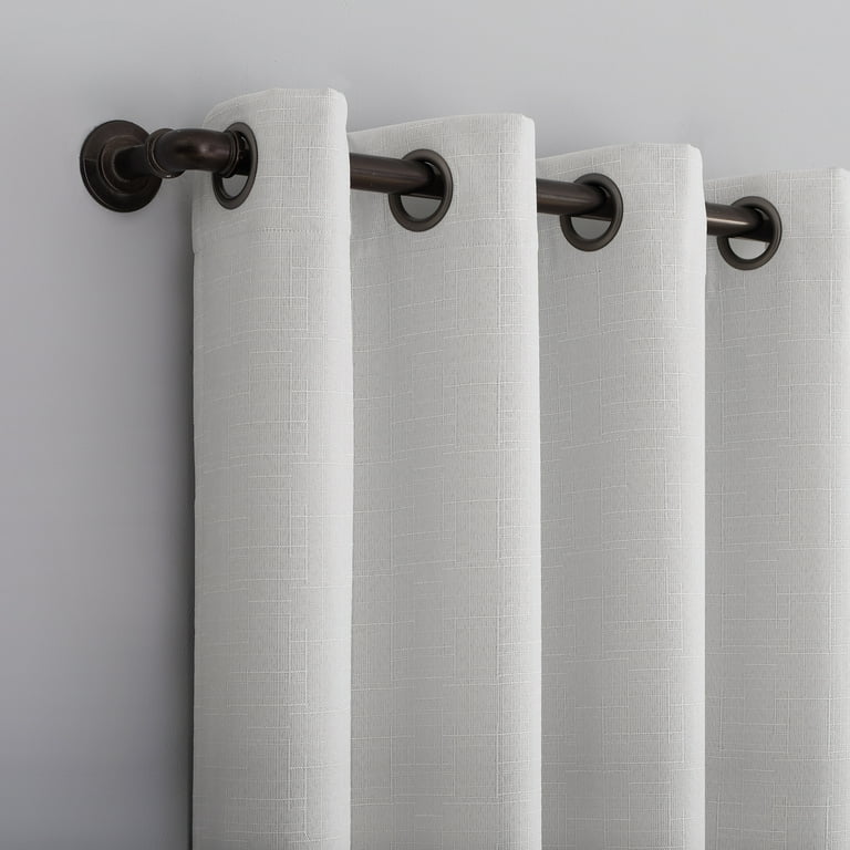 Sun Zero Channing Grid Blackout Curtain 50"W x 84"L Pearl photo 3