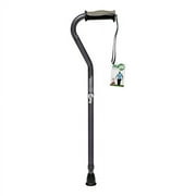 Hugo Mobility Adjustable Offset Handle Cane with Reflective Strap, Smoke