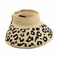 thumbnail image 7 of Women’s Straw Sun Visor Leopard Print With Adjustable Back Strap Wide Brim Sun Protection Hat, 7 of 7