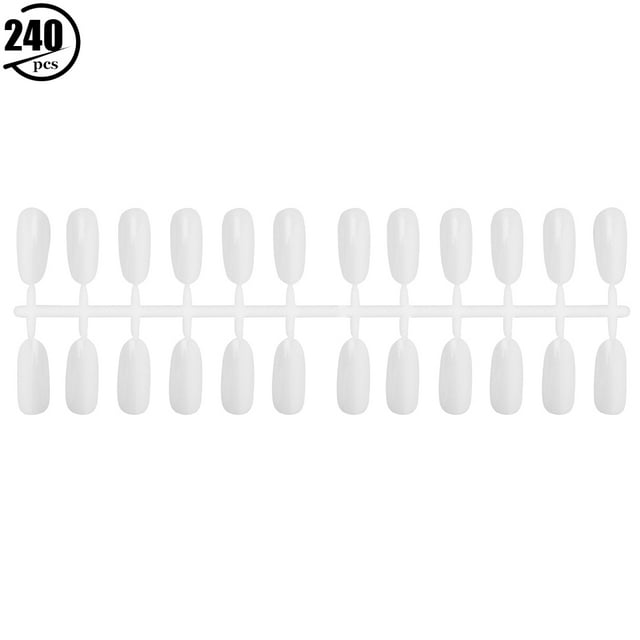 240 puntas de gel para uñas, plegables, de doble cara, color blanco