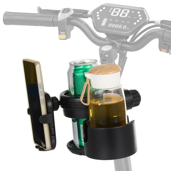 3 in 1 Wheelchair Cup Holder with Phone Holder, Adjustable 360-Degree Rotating Mount Cup Holder for Stroller Power Chair Wheelchair