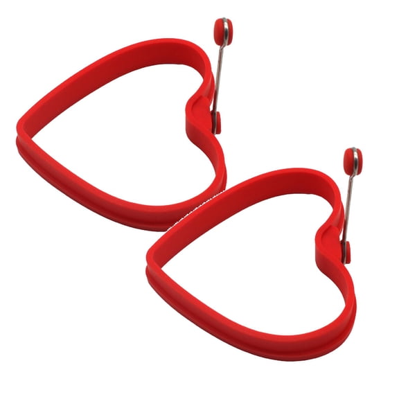 2Pack Heart Shaped Pancake Pancake Holiday Breakfast Tools Star Egg Frying Silicone For Frying Eggs Making Festive Pancakes For Holiday Breakfasts Themed Celebrations Valentine'S Day Bakeware