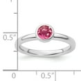 thumbnail image 6 of SS Low 5mm Round Pink Tourmaline Ring, 6 of 9