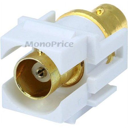 UPC: 0844660065401 | Monoprice Modular BNC Female Coupler Keystone Jack – White