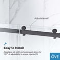 thumbnail image 4 of OVE Decors Bel Soft-Close Matte Black 60" Frameless Sliding Soft Close Shower Door, 4 of 17