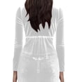 thumbnail image 4 of Hinvhai Women's Velvet Blazer Long Sleeve Notched Lapel Button Front Cardigan Suit Jacket Blazer White XL(XL), 4 of 7