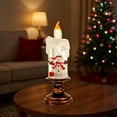 thumbnail image 4 of Hyknon Christmas Candle Set Christmas Decoration Battery Powered LED Flameless Candles Plastic Flickering Swirling Water Fake Candles Snowman Spinning Candles for Home Party Holiday, 4 of 6