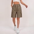 thumbnail image 3 of Yubnlvae Multi-Pocket Work Shorts - Women's Utility Cotton Cargo Pants, Casual Comfortable Outdoor Workwear with Functional Pockets (Coffee | XL), 3 of 8