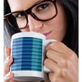 thumbnail image 2 of 3drose, Horizontal Line Pattern in Baby Blue, Blue and Aqua Blue, 15oz Mug, 2 of 6