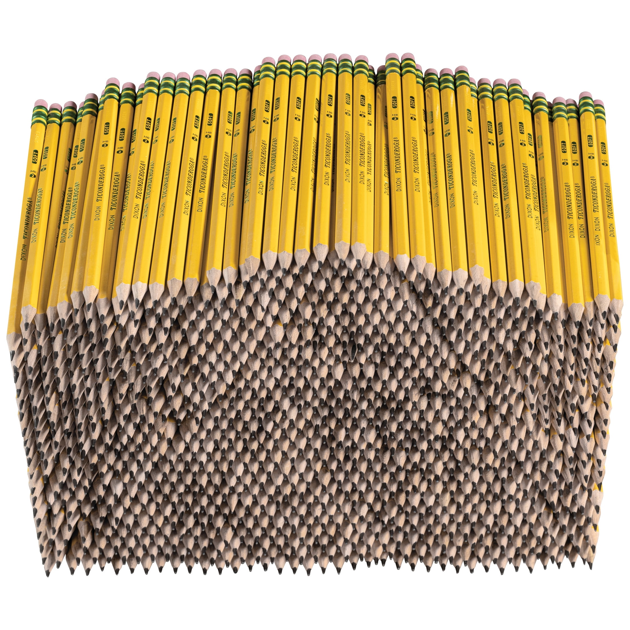 Ticonderoga Wood-Cased Pencils, Pre-Sharpened, #2 HB Soft, Yellow, 1000 Count