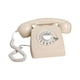 thumbnail image 4 of Teléfono de disco giratorio de estilo vintage con teclado numérico grande y teléfono fijo de estilo retro. Beige, 4 of 9