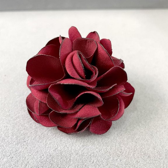 Nvzi-c Rose Flower Brooch Dual Purpose Hairpin Elegant Handmade Flower Brooches Pin for Women Dress Suit Ceremony Delicate Accessories Jewelry Special Day Gift-Red