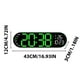 thumbnail image 4 of Reloj de pared de 17.3 pulgadas para la sala de estar, reloj electrónico multifuncional LED, reloj despertador de gran tamaño, reloj de temperatura y humedad, reloj con luz de ambiente - Verde, 4 of 5