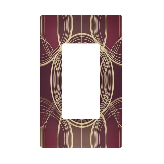 Yayeee Rocker Switch Wall Plate 1-Gang 4.6"x2.9" Home Decorative Outlet Cover, Gold Abstract Pattern