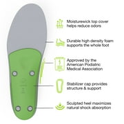 Superfeet All-Purpose Support High Arch Insoles (Green) - Trim-To-Fit Orthotic Shoe Inserts - Professional Grade - Men 7.5-9 / Women 8.5-10