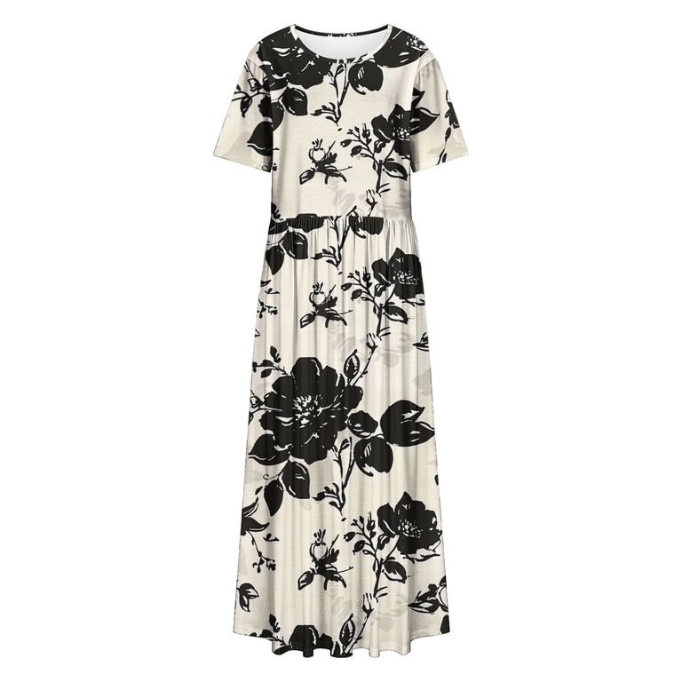 floral t shirt maxi dress Jessica London Stretch Cotton T-Shirt Maxi Dress