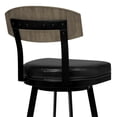thumbnail image 5 of Home Square 30" Modern Faux Leather Barstool in Black & Gray Walnut - Set of 2, 5 of 6
